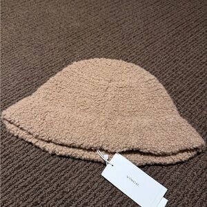 Vince Cashmere/Wool Beige Textured Bucket Hat